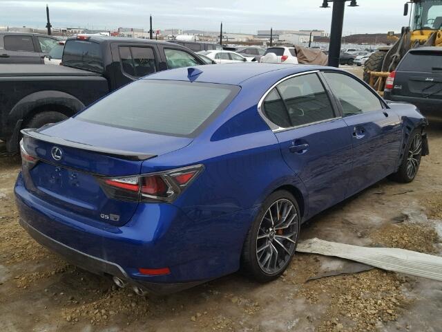 JTHBP1BL5GA000399 - 2016 LEXUS GS-F BLUE photo 4