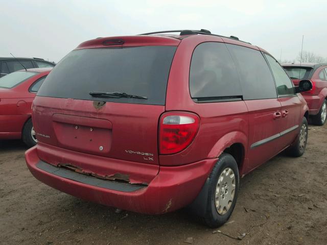 1C8GJ45332B578203 - 2002 CHRYSLER VOYAGER LX RED photo 4