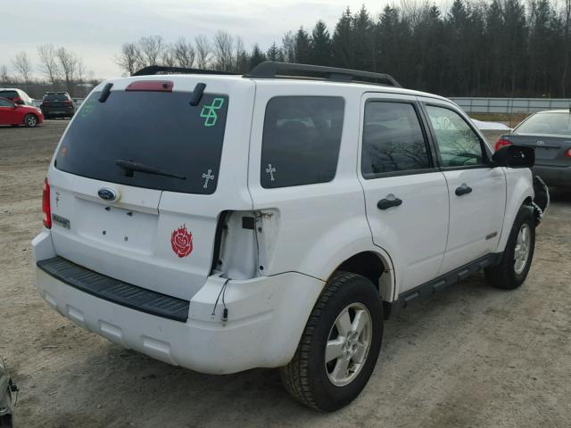 1FMCU03Z08KE01281 - 2008 FORD ESCAPE XLT WHITE photo 4