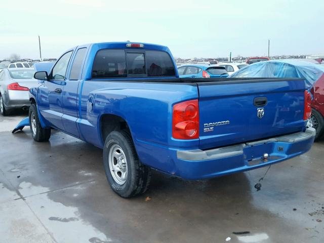 1D7HE42K67S160124 - 2007 DODGE DAKOTA SLT BLUE photo 3