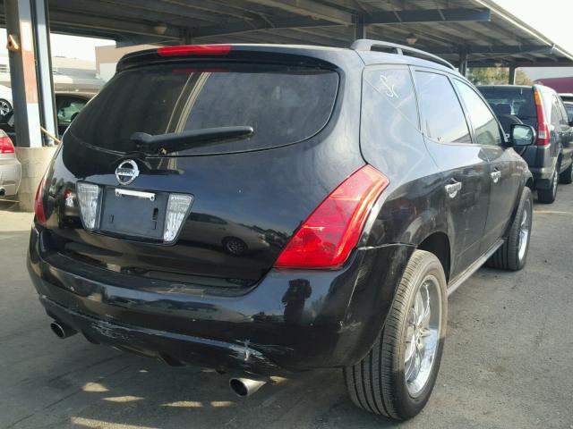 JN8AZ08T43W113559 - 2003 NISSAN MURANO SL BLACK photo 4