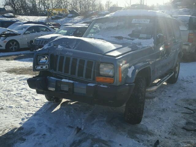 1J4FF68S7XL550395 - 1999 JEEP CHEROKEE S BLUE photo 2