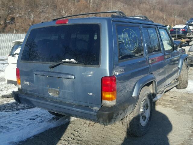 1J4FF68S7XL550395 - 1999 JEEP CHEROKEE S BLUE photo 4