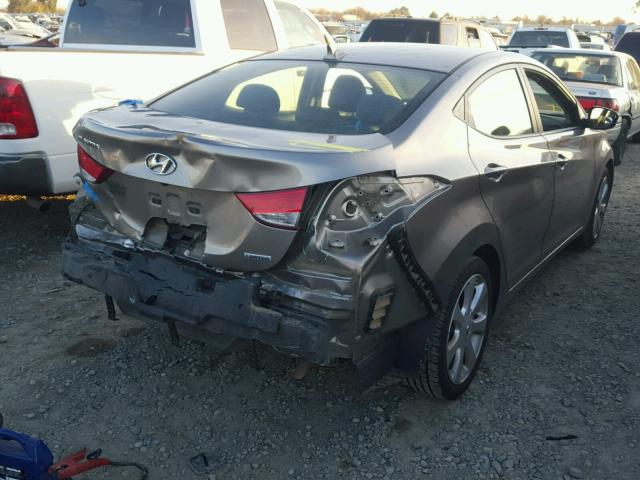 5NPDH4AE7CH102107 - 2012 HYUNDAI ELANTRA GL GRAY photo 4