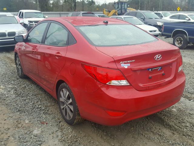 KMHCT4AE4HU349300 - 2017 HYUNDAI ACCENT SE RED photo 3