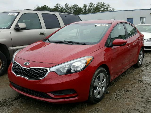 KNAFK4A64G5593970 - 2016 KIA FORTE LX RED photo 2