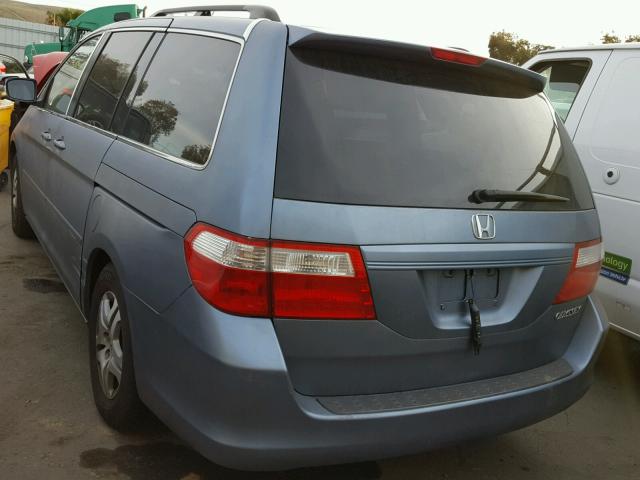 5FNRL38435B035325 - 2005 HONDA ODYSSEY EX BLUE photo 3