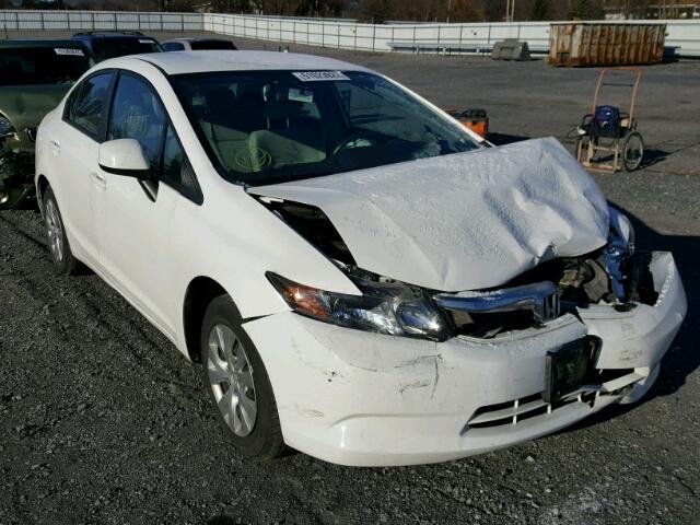 19XFB2F50CE373912 - 2012 HONDA CIVIC LX WHITE photo 1