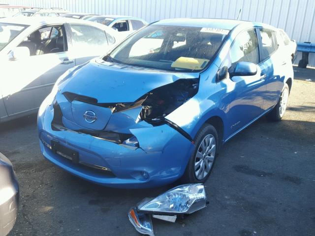 1N4AZ0CP5EC339898 - 2014 NISSAN LEAF S BLUE photo 2