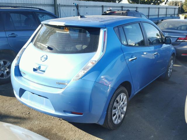 1N4AZ0CP5EC339898 - 2014 NISSAN LEAF S BLUE photo 4