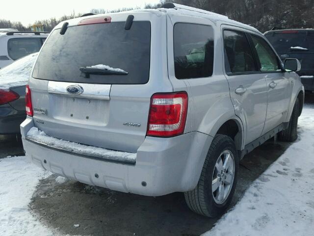 1FMCU94178KC97384 - 2008 FORD ESCAPE LIM SILVER photo 4