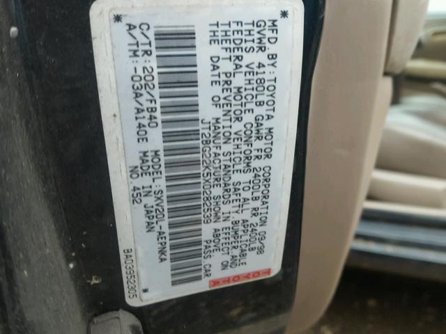 JT2BG22K5X0282539 - 1999 TOYOTA CAMRY LE BLACK photo 10