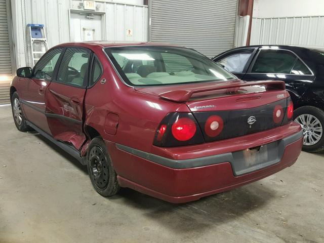 2G1WF52E959343314 - 2005 CHEVROLET IMPALA MAROON photo 3