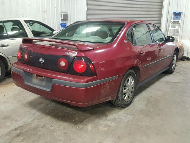 2G1WF52E959343314 - 2005 CHEVROLET IMPALA MAROON photo 4