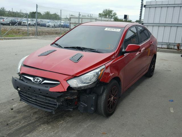 KMHCT4AE6DU303767 - 2013 HYUNDAI ACCENT GLS RED photo 2