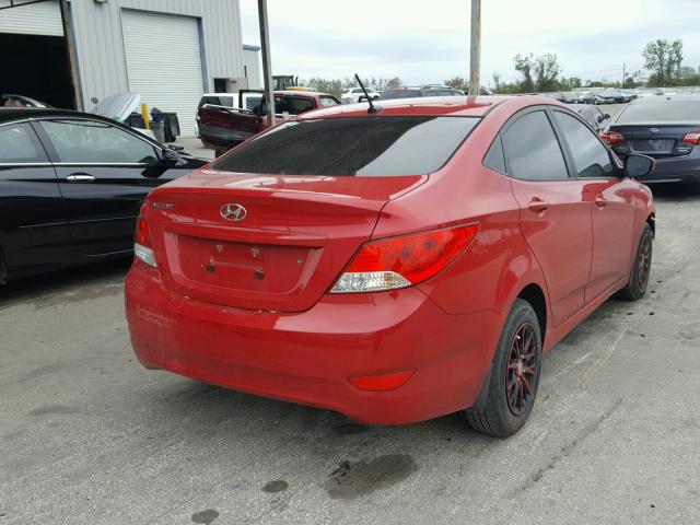 KMHCT4AE6DU303767 - 2013 HYUNDAI ACCENT GLS RED photo 4