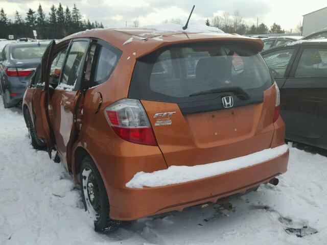 JHMGE8H59BC800326 - 2011 HONDA FIT SPORT ORANGE photo 3