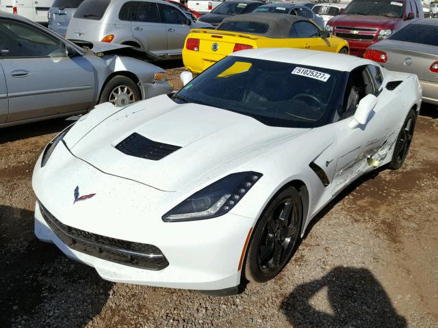 1G1YB2D70E5114289 - 2014 CHEVROLET CORVETTE S WHITE photo 2