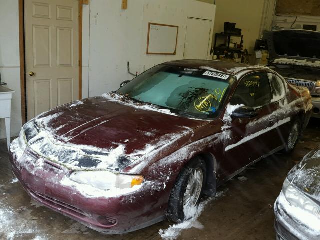 2G1WW12E629101858 - 2002 CHEVROLET MONTE CARL მუქწითელი ფოტო 2