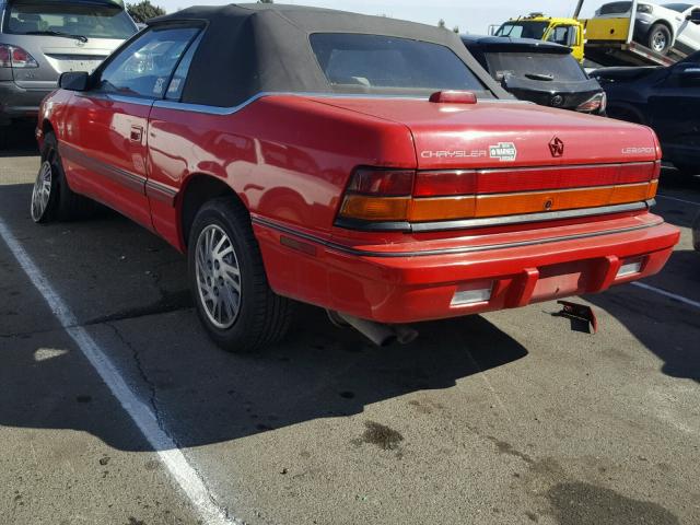 1C3XU4539PF636585 - 1993 CHRYSLER LEBARON RED photo 3