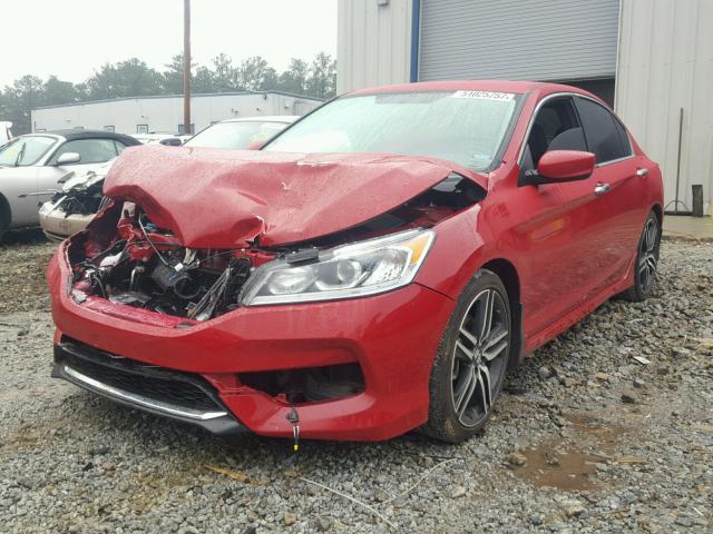 1HGCR2F18HA146118 - 2017 HONDA ACCORD SPO RED photo 2