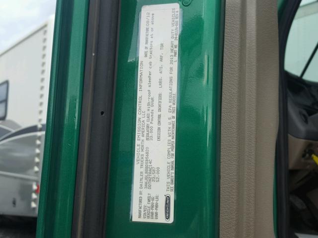 3AKJGLBG8DSBS6820 - 2013 FREIGHTLINER CASCADIA 1 GREEN photo 10