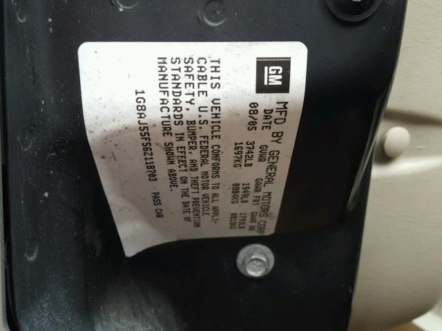 1G8AJ55F56Z118703 - 2006 SATURN ION LEVEL TAN photo 10