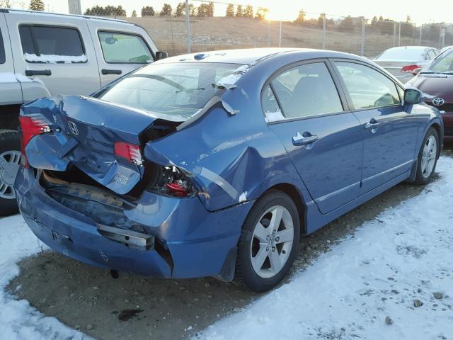 1HGFA16878L047998 - 2008 HONDA CIVIC EX BLUE photo 4