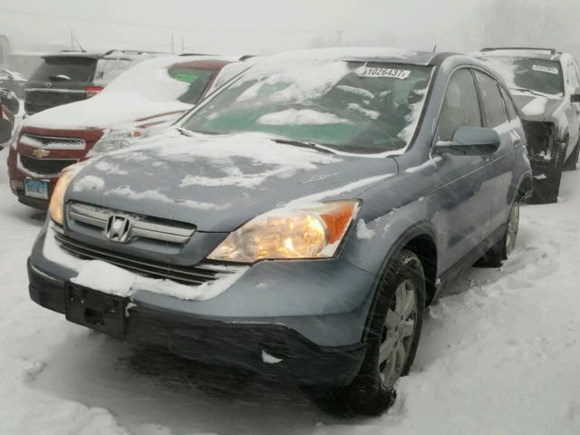 JHLRE48758C030593 - 2008 HONDA CR-V EXL BLUE photo 2