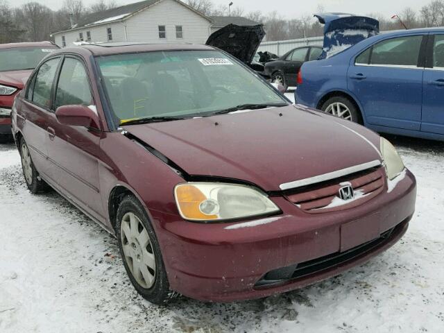 2HGES25772H534517 - 2002 HONDA CIVIC EX BURGUNDY photo 1