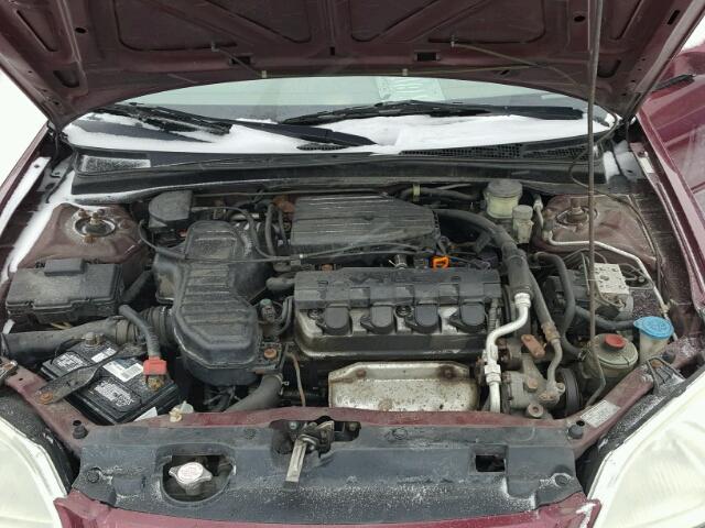 2HGES25772H534517 - 2002 HONDA CIVIC EX 勃艮第红 照片 7