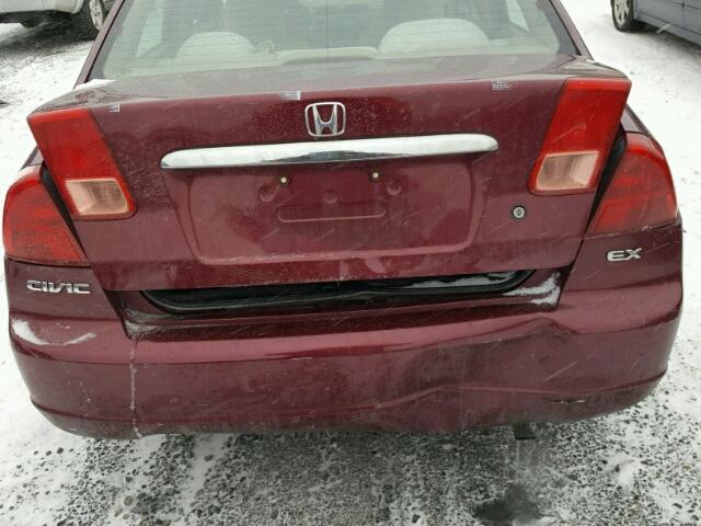 2HGES25772H534517 - 2002 HONDA CIVIC EX 勃艮第红 照片 9