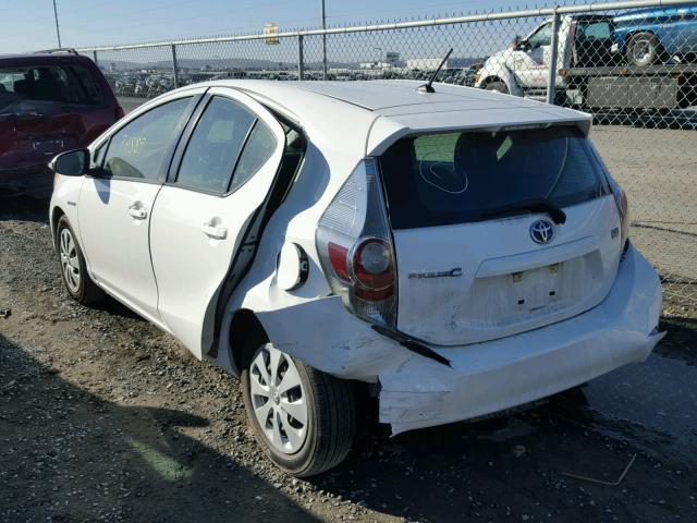 JTDKDTB32D1532002 - 2013 TOYOTA PRIUS C WHITE photo 3