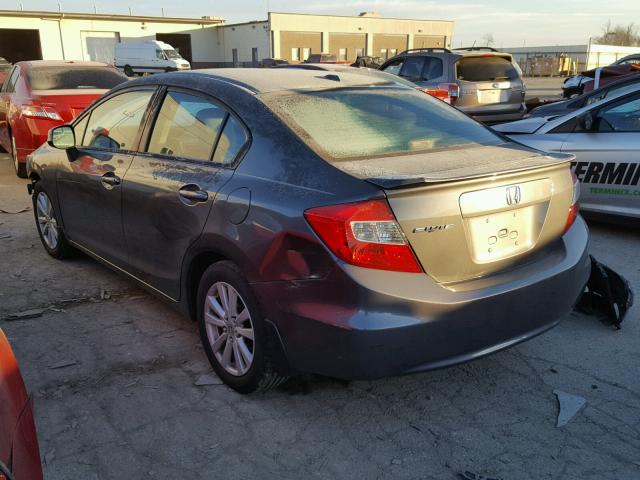 19XFB2F95CE023338 - 2012 HONDA CIVIC EXL GRAY photo 3