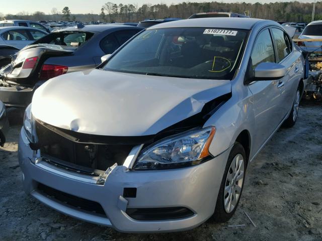 3N1AB7AP1FL652319 - 2015 NISSAN SENTRA S SILVER photo 2