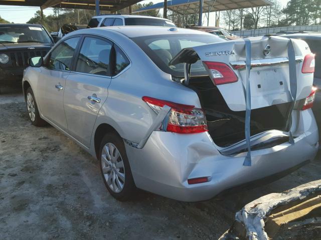 3N1AB7AP1FL652319 - 2015 NISSAN SENTRA S SILVER photo 3