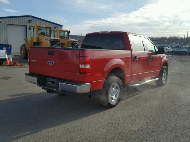 1FTPW14565FA44808 - 2005 FORD F150 SUPER RED photo 4