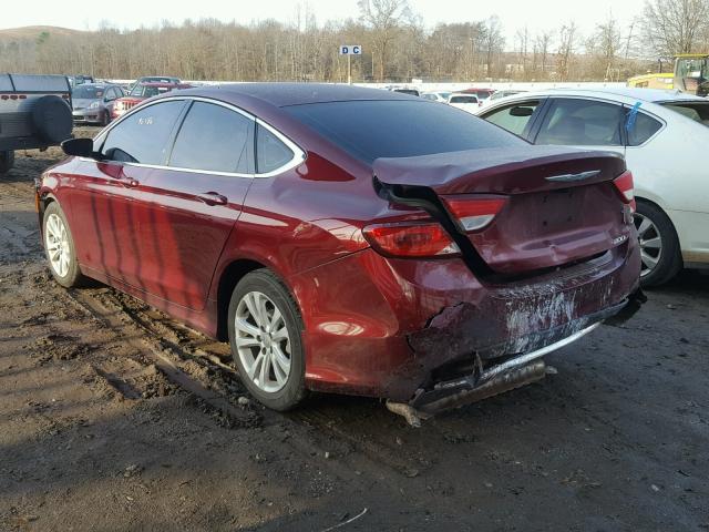 1C3CCCAB2FN647344 - 2015 CHRYSLER 200 LIMITE BURGUNDY photo 3