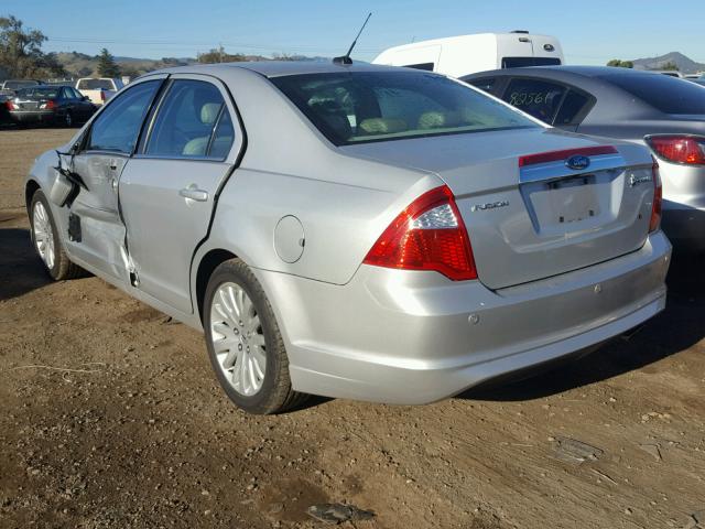 3FADP0L35AR223676 - 2010 FORD FUSION HYB SILVER photo 3