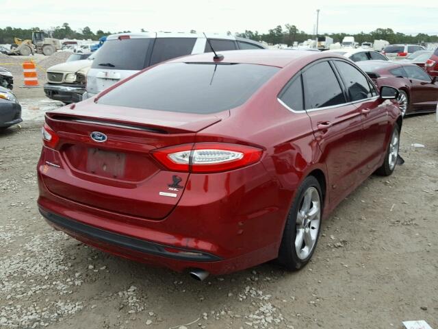 3FA6P0HD0FR150654 - 2015 FORD FUSION SE RED photo 4