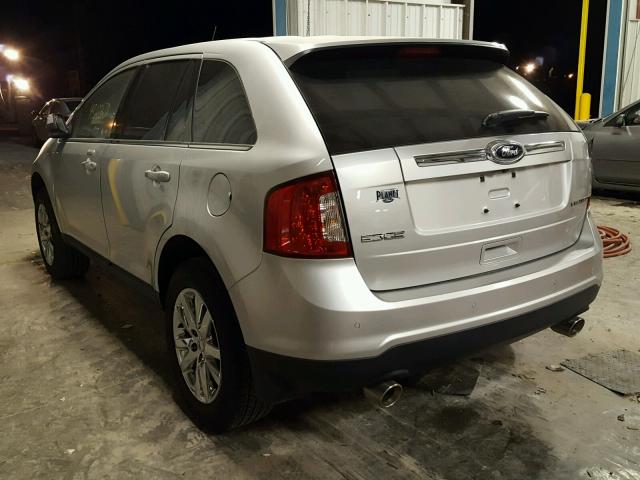 2FMDK3KC7EBA26262 - 2014 FORD EDGE LIMIT SILVER photo 3