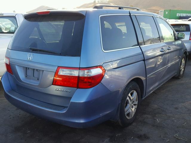 5FNRL38635B045418 - 2005 HONDA ODYSSEY EX BLUE photo 4