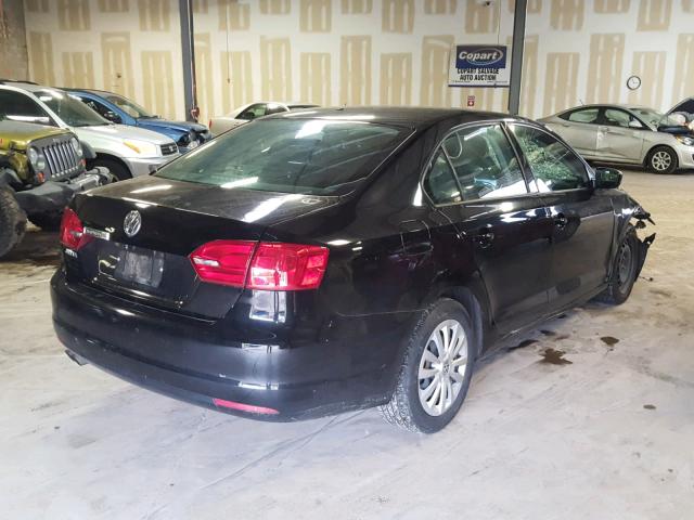 3VW1K7AJ9CM337621 - 2012 VOLKSWAGEN JETTA BASE BLACK photo 4