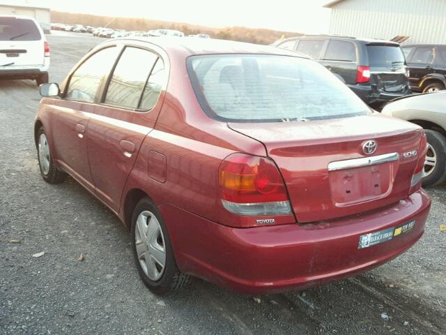 JTDBT123840321724 - 2004 TOYOTA ECHO MAROON photo 3