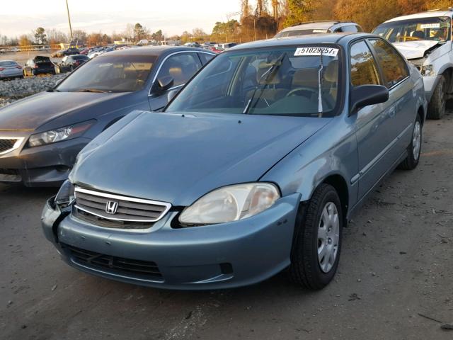 2HGEJ6615YH595992 - 2000 HONDA CIVIC BASE BLUE photo 2