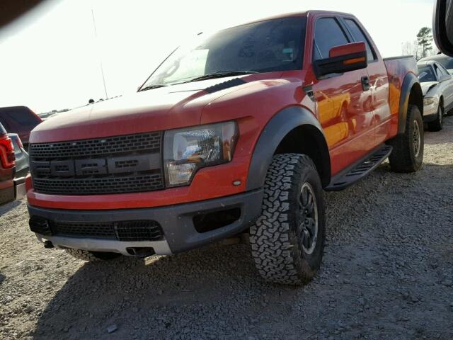 1FTEX1EV7AFB85125 - 2010 FORD F150 SUPER ORANGE photo 2