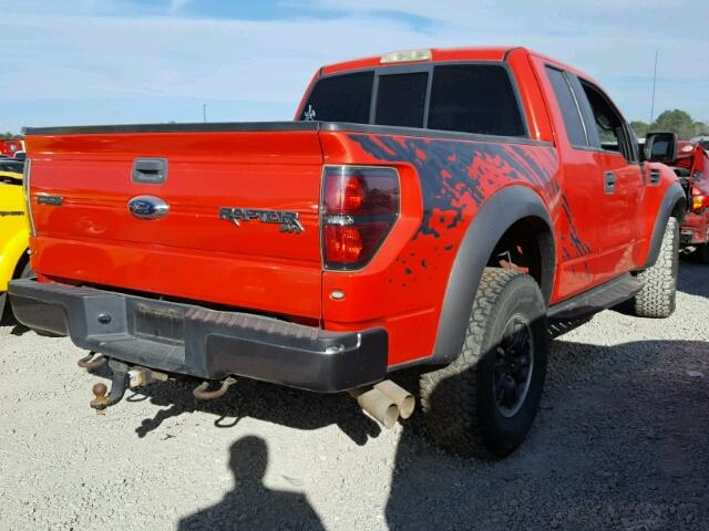 1FTEX1EV7AFB85125 - 2010 FORD F150 SUPER ORANGE photo 4