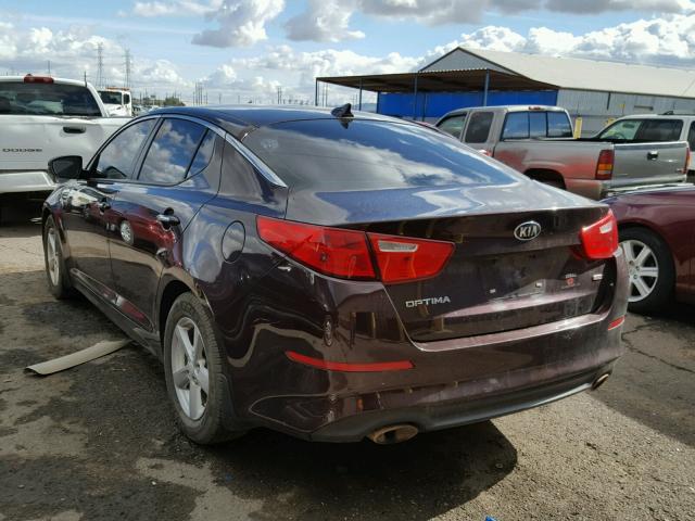 5XXGM4A73FG376107 - 2015 KIA OPTIMA LX BURGUNDY photo 3