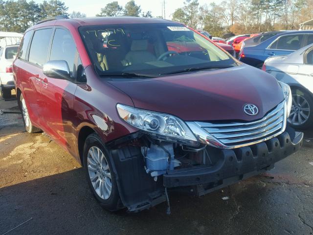 5TDYK3DC7DS347279 - 2013 TOYOTA SIENNA XLE MAROON photo 1