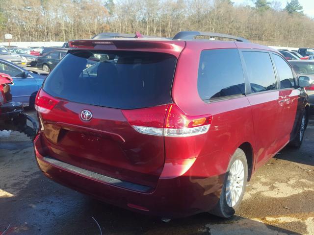 5TDYK3DC7DS347279 - 2013 TOYOTA SIENNA XLE MAROON photo 4